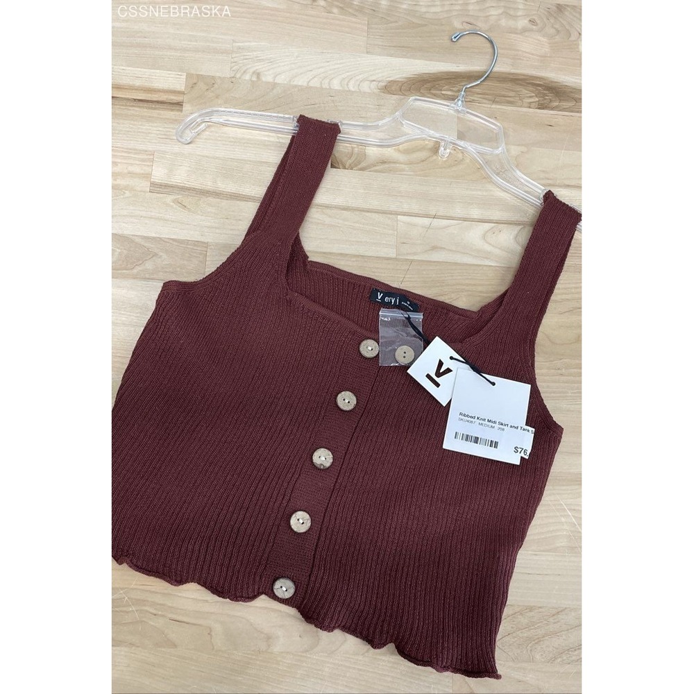 Very J Brown Ribbed Knit Tank - Size M‎ - Picture 8 of 8